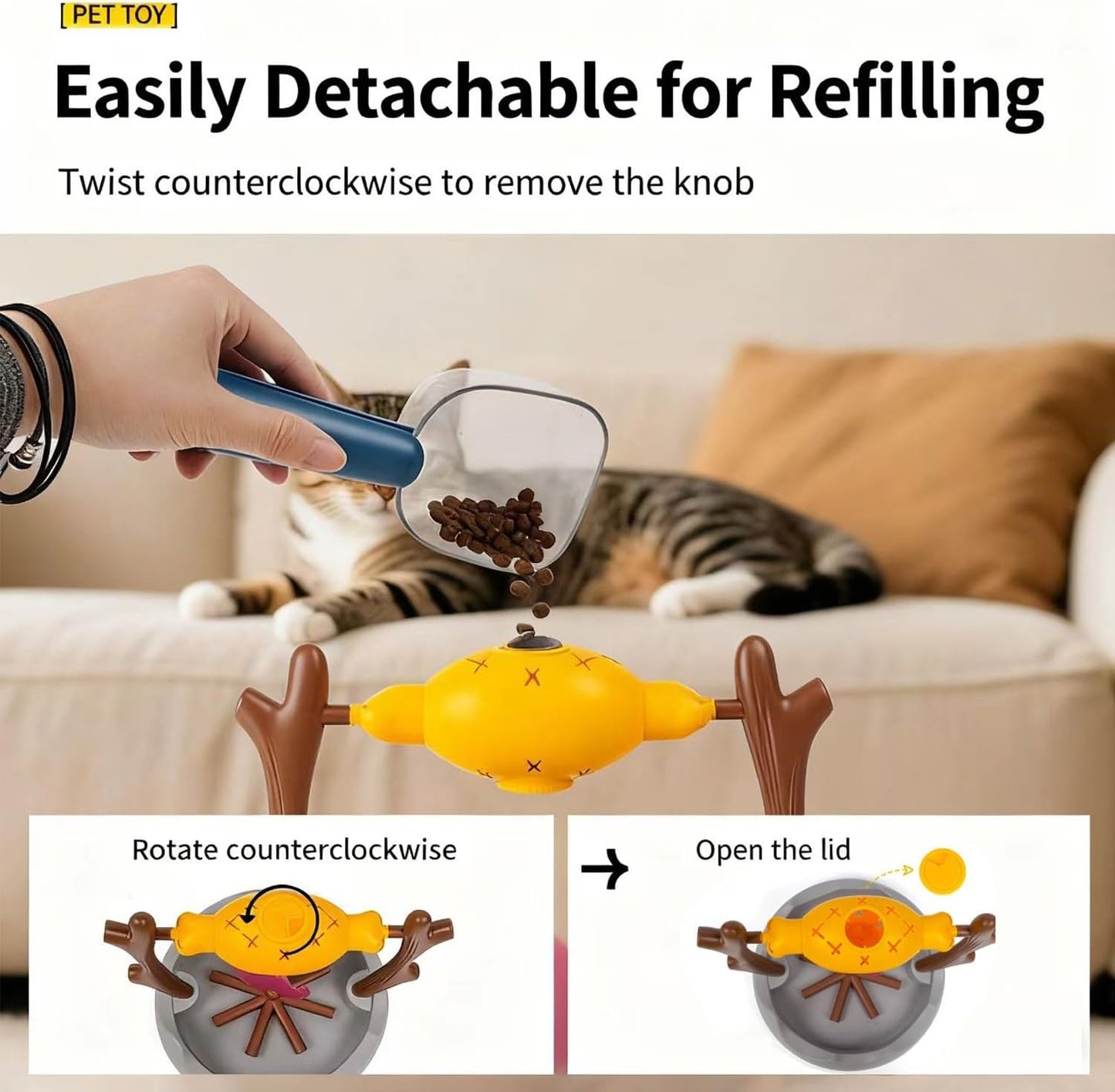 Interaktiver Leckerli-Puzzle-Futterspender für Katzen